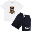 Rawyalty Kids Short Set - Pleasure Teddy - White And Black - RKC-000 New Arrivals