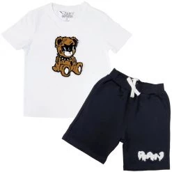 Rawyalty Kids Short Set - Pleasure Teddy - White And Black - RKC-000 New Arrivals