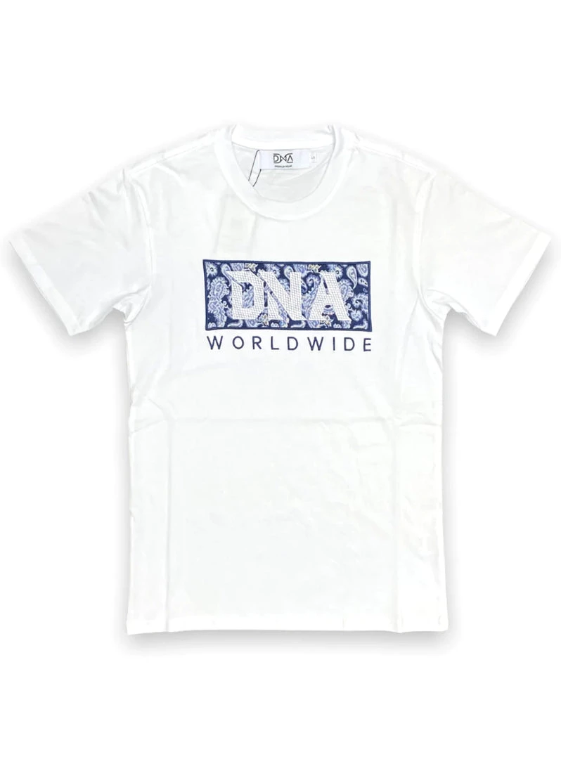 DNA T-Shirt - Worldwide Bandana - White And Navy 1 DNA T-Shirt - Worldwide Bandana - White And Navy