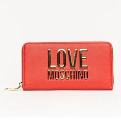 Moschino Wallet - Gold Metal Logo - Red - JC5611PP1DLJ050A Shop All