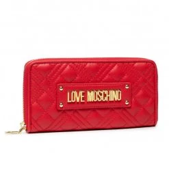 Moschino Wallet - Quilted Golden Metal Logo - Red - JC5600PP1ELA0500