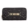 Shop All Moschino Wallet - Quilted Golden Metal Logo - Black - JC5600PP1ELA0000