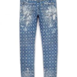 Shop All Purple-Brand Jeans - Super Heavy Waxed Indigo Jacquard Monogram - P001