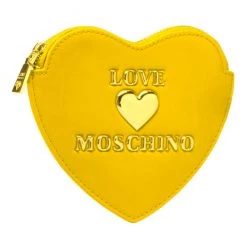 Moschino Wallet - Gold Logo Coin Purse - Yellow - JC5620PP1CLF0400