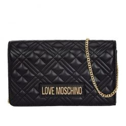 Shop All Moschino Bag - Logo Lettering Quilted Crossbody - Black - JC4079PP1ELA0000