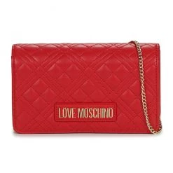 Shop All Moschino Bag - Logo Lettering Quilted Crossbody - Red - JC4079PP1ELA0500