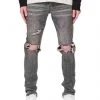 Purple-Brand Jeans - Faded Grey Distress - P001