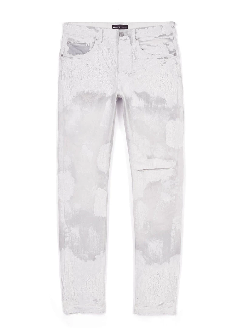 Purple-Brand Jeans - Faded Ecru Crackle - P001 4 Purple-Brand Jeans - Faded Ecru Crackle - P001