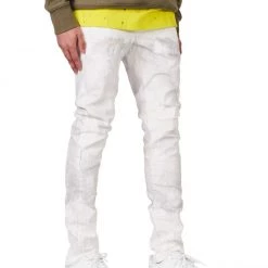 Purple-Brand Jeans - Faded Ecru Crackle - P001 8 Purple-Brand Jeans - Faded Ecru Crackle - P001