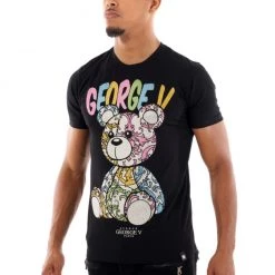 George V T-Shirt - Bear Print - Multi-Black - GV-2394 Shop All