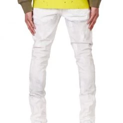 Purple-Brand Jeans - Faded Ecru Crackle - P001 7 Purple-Brand Jeans - Faded Ecru Crackle - P001