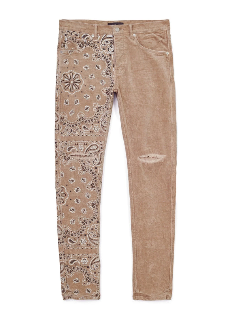 Purple-Brand Jeans - Corduroy Bandana Print Tan - P001 Shop All 4 Purple-Brand Jeans - Corduroy Bandana Print Tan - P001 Shop All