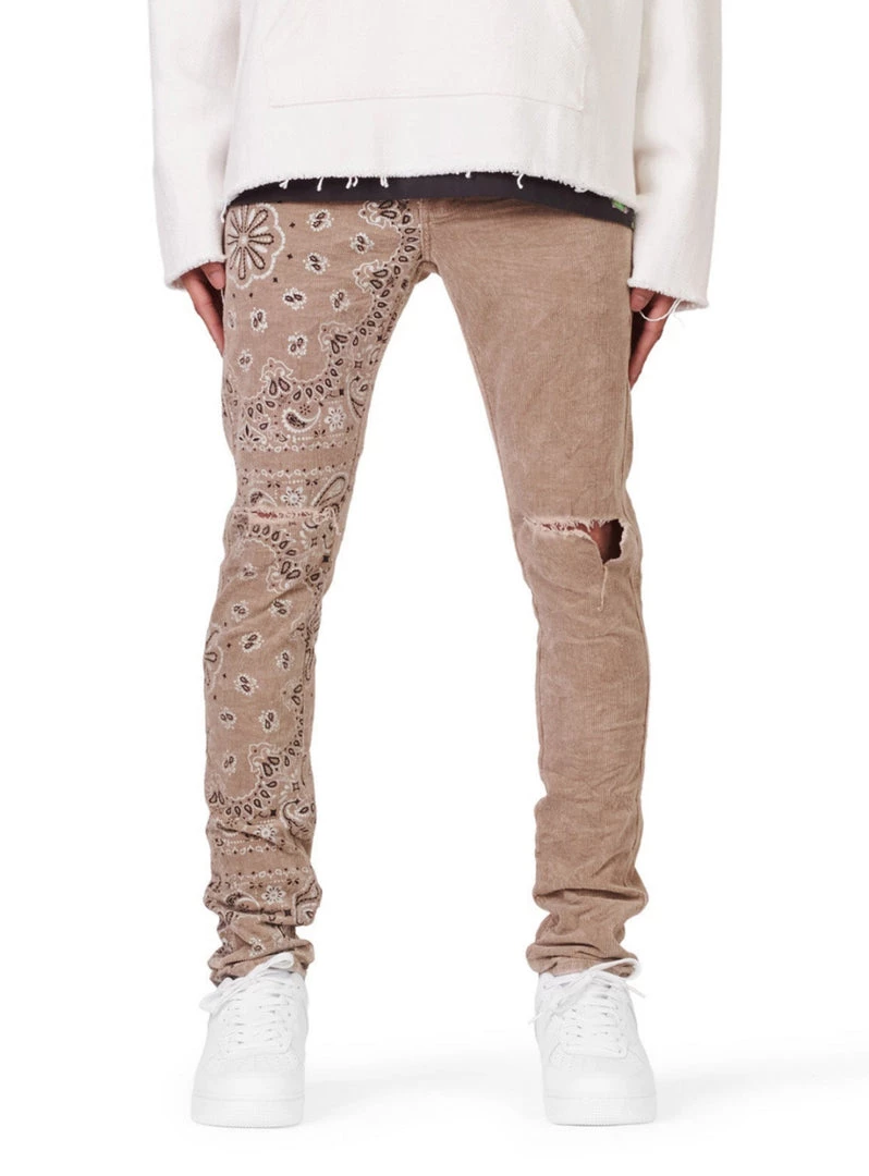 Purple-Brand Jeans - Corduroy Bandana Print Tan - P001 Shop All 1 Purple-Brand Jeans - Corduroy Bandana Print Tan - P001 Shop All
