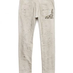 Purple-Brand Jeans - Bandana Patch Print White - P001