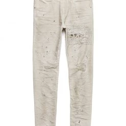 Purple-Brand Jeans - Bandana Patch Print White - P001