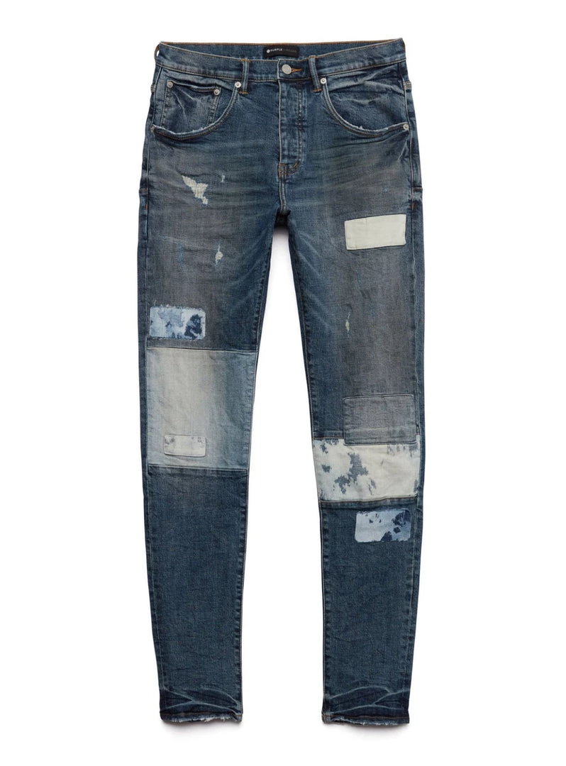 Purple-Brand Jeans - Indigo Patchwork Marble Repair - P002 Shop All 1 Purple-Brand Jeans - Indigo Patchwork Marble Repair - P002 Shop All