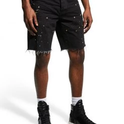 Purple-Brand Jean Shorts - Carpenter Paint Splatter - P020 Shop All