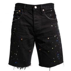 Purple-Brand Jean Shorts - Carpenter Paint Splatter - P020 Shop All