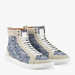 MCM Shoes - Vintage Jacquard Monogram - Blue - MEXBATQ04LU 7 MCM Shoes - Vintage Jacquard Monogram - Blue - MEXBATQ04LU
