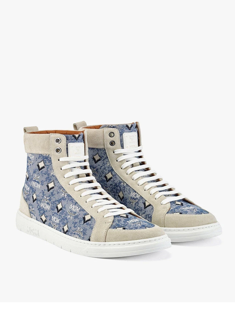 MCM Shoes - Vintage Jacquard Monogram - Blue - MEXBATQ04LU 4 MCM Shoes - Vintage Jacquard Monogram - Blue - MEXBATQ04LU