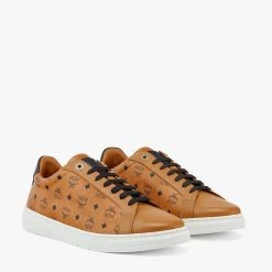 MCM Women Shoes - Terrain Lo Sneakers - Cognac - MESCSMM23CO Shop All