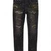 Shop All Purple-Brand Jeans - Grey Paint Distress- P001