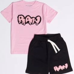 Shop All Rawyalty Kids Short Set - RAW Drip - Pink And Black - RKC-000