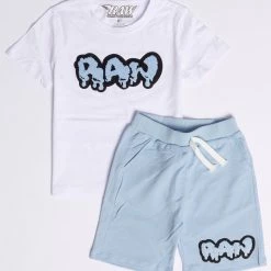 Shop All Rawyalty Kids Short Set - RAW Drip - Sky Blue And White - RKC-000