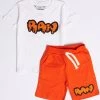 Shop All Rawyalty Kids Short Set - RAW Drip - Orange And White - RKC-000