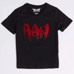 Rawyalty Kids T-Shirt - RAW Drip Bling - Black And Red - RKT-000