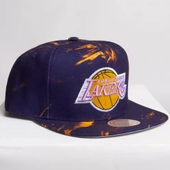 Mitchell & Ness Hat - NBA Marbled Snapback Lakers - Purple - MM20199