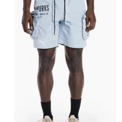 Smoke Rise Shorts - Cargo Utility Track - Pale Blue - WS22282 Shop All