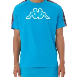 Shop All Kappa T-Shirt - Logo Tape Avirec - Blue Turkis - 311B7CW