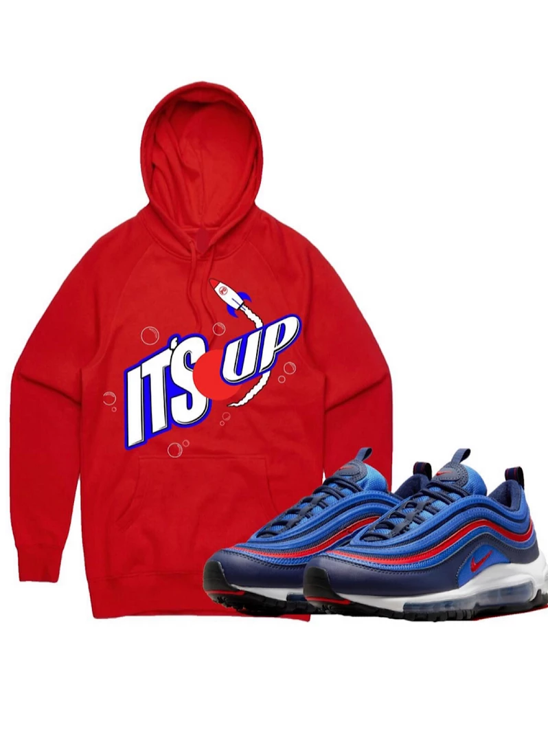 PG Apparel Hoodie - It's Up - Red And Blue Shop All 1 PG Apparel Hoodie - It's Up - Red And Blue Shop All