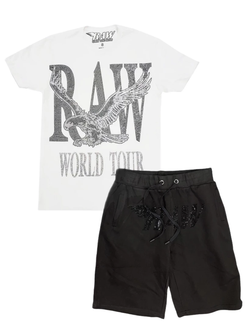 Rawyalty Short Set - Eagle Stones - Black And White New Arrivals 1 Rawyalty Short Set - Eagle Stones - Black And White New Arrivals