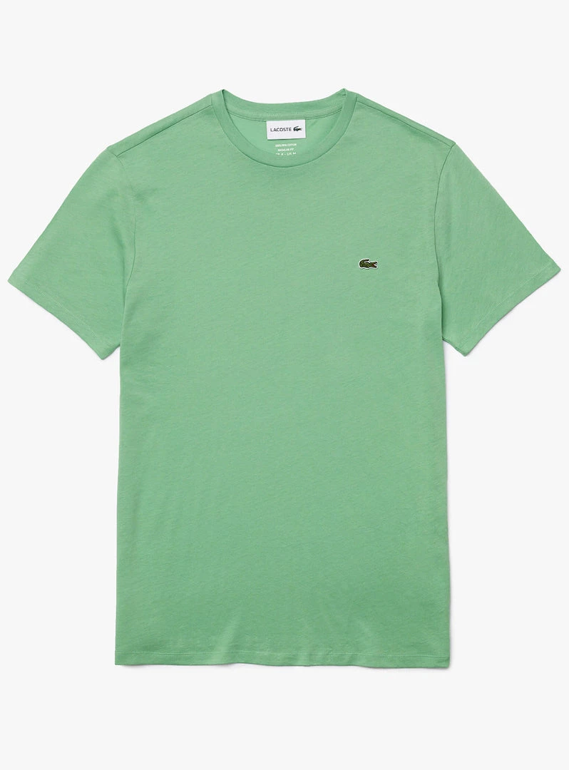 Lacoste T-Shirt - Crewneck Pima Cotton Jersey - Green-TTF - TH6709 1 Lacoste T-Shirt - Crewneck Pima Cotton Jersey - Green-TTF - TH6709