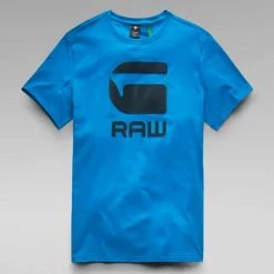 G-Star T-Shirt - Flock Hamburger Logo - Light Royal Blue - D19861