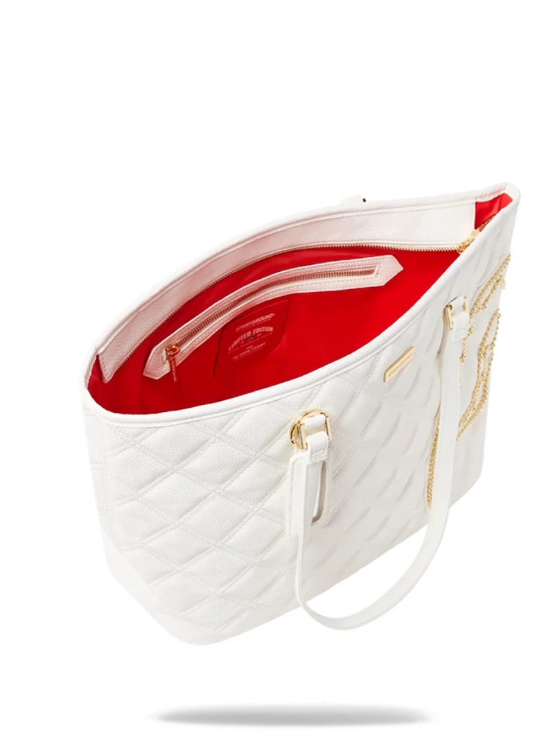 Shop All Sprayground Bag - Riviera Tote - White And Gold - 910T4281NSZ 2 Shop All Sprayground Bag - Riviera Tote - White And Gold - 910T4281NSZ