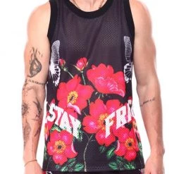 Rebel Minds Short Set - Mesh Floral Tank - Black - 121-162