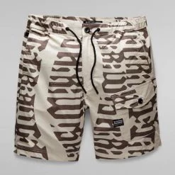 G-Star Shorts - Front Pocket Artwork - Whitebait Gothic Vert - D19767 Shop All