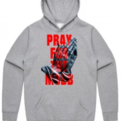 Point Blank Hoodie - Pray For The Mobb - Heather Grey