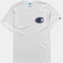 Champion T-Shirt - Infused Felt Logo Heritage - White Shop All