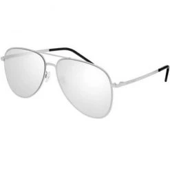 Saint Laurent Sunglasses - Silver - Classic Slim 003 Shop All