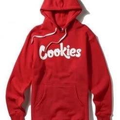 Cookies Hoodie - Original Mint Fleece - Red And White