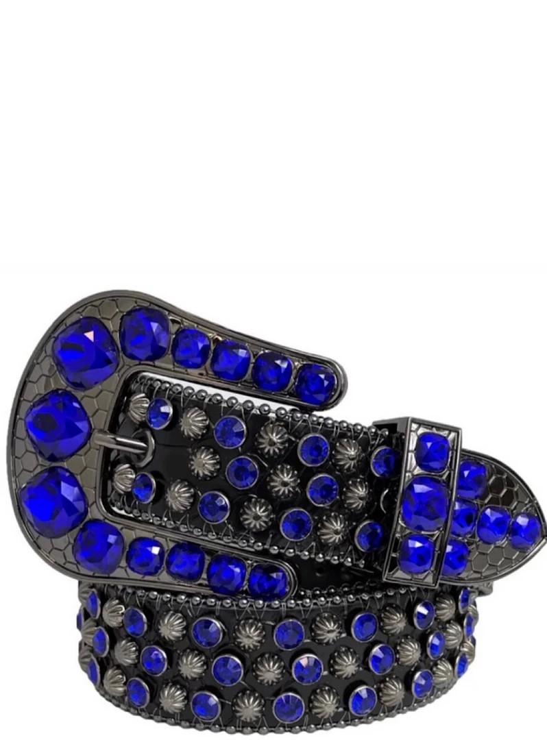 Shop All Karma Belt - Alligator - Black With Saphire Stones - Style 3 1 Shop All Karma Belt - Alligator - Black With Saphire Stones - Style 3