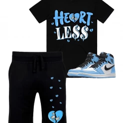 New Arrivals Pg Apparel Short Set - Heartless - Black And Carolina Blue