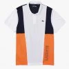 Shop All Lacoste T-Shirt - Graphic Polo - White With Navy And Orange - DH0840
