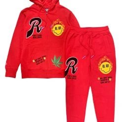 Runtz Jogger Set - Zip Smile - Red - 321-36445