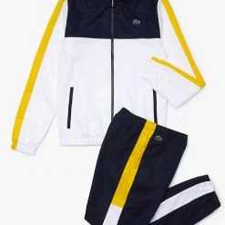 Lacoste Tracksuit - ColorBlocked - Navy With White And Yellow - WH2104 Shop All