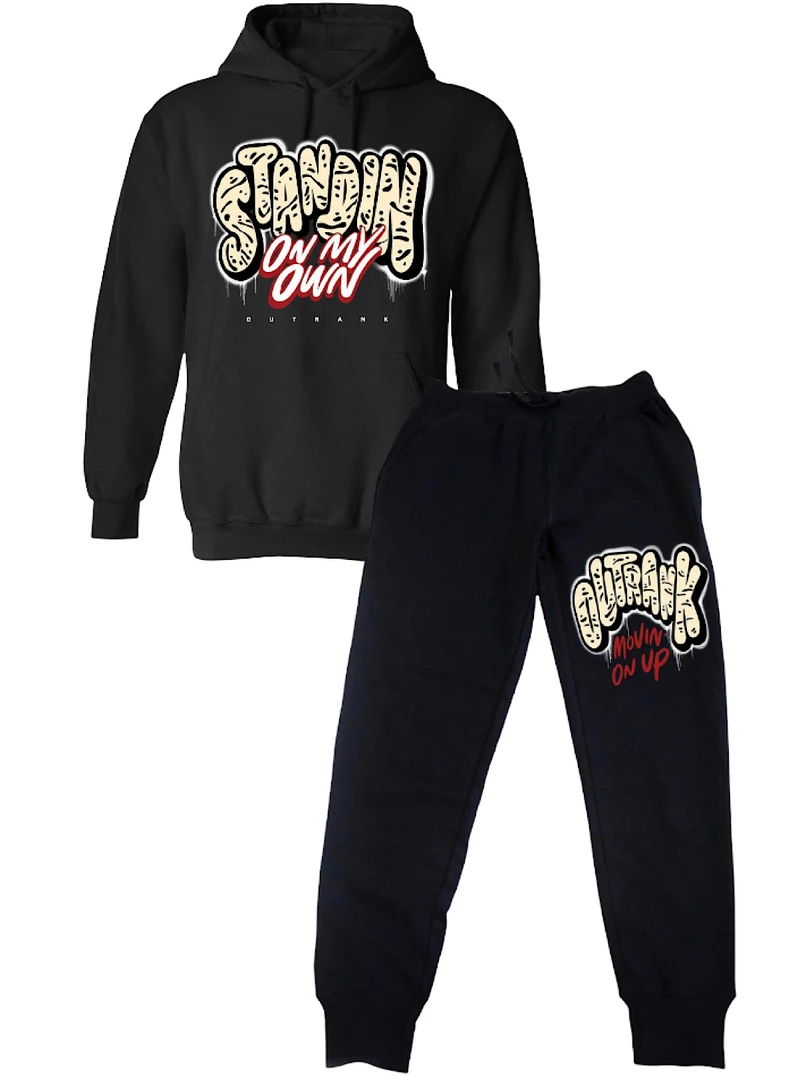 Shop All Outrank Sweatsuit - Standin' On My Own - Black 1 Shop All Outrank Sweatsuit - Standin' On My Own - Black